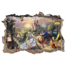 Vinilos y pegatinas disney agujero 3d la bella y la bestia